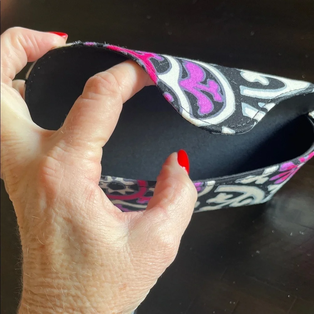 Vera Bradley Black and Pink Sunglasses Case NWT